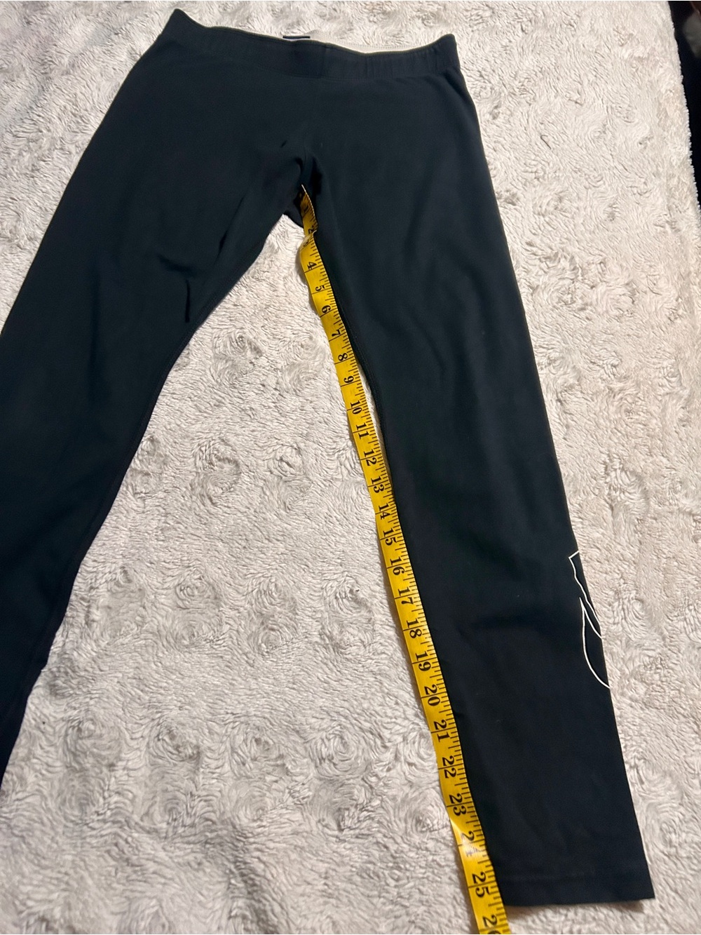 Nike Black Leggings with White Logo Medium - Picture 5 of 9